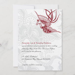 Bird & Floral Wedding Invitation