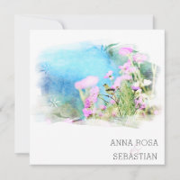 *~* Bird Flower AR12 PHOTO RSVP + QR Wedding