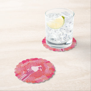 Bird flower of life paper coaster