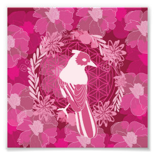 Bird flower of life photo print