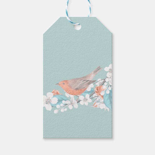 Bird & Flowers Gift Tags (Front)