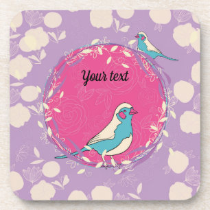 bird, flowers,green,natural, animal, coaster