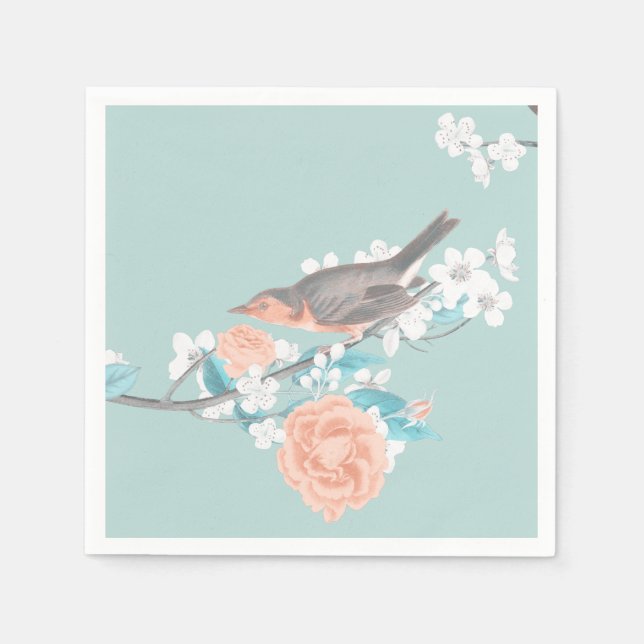 Bird & Flowers Napkin (Front)