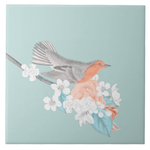 Bird & Flowers Tile