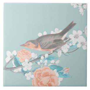 Bird & Flowers Tile