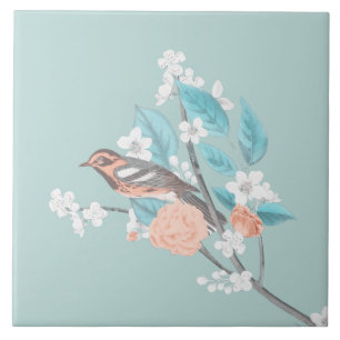 Bird & Flowers Tile