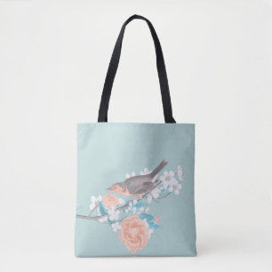 Bird & Flowers Tote Bag