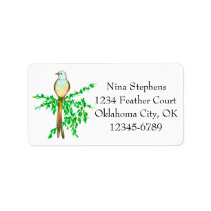Bird Flycatcher Mistletoe Plants Return Address Label