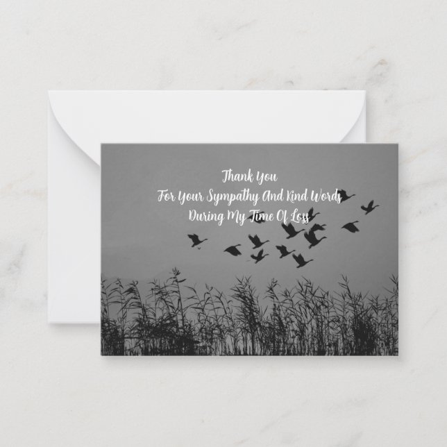 Bird Flying Grass Thank You Card (Front)