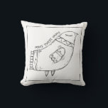 Bird Folk Art Minimalist illustration Cushion<br><div class="desc">Minimalist line drawing of a bird in folk art style and "home tweet home" slogan.</div>