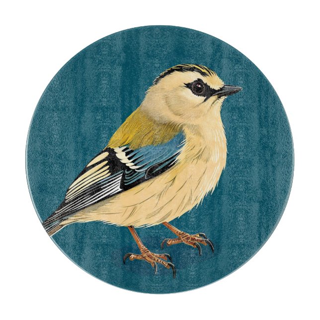 Bird Framed by Vibrant Flowers Cutting Board (Front)