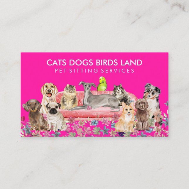 Bird Friendly Pet Boarding Hotel Business Card (Front)