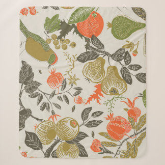 Bird Fruit Garden: Seamless Sherpa Blanket
