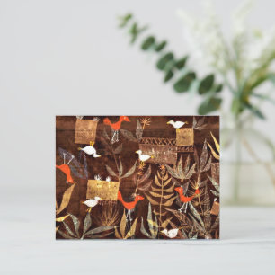 Bird Garden, colourful abstract art by Paul Klee, Holiday Postcard