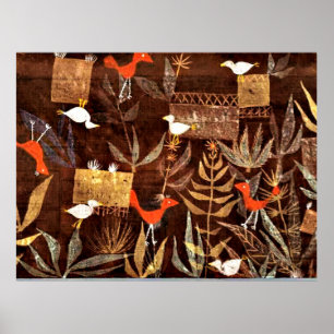 Bird Garden, whimsical painting by Paul Klee Poster