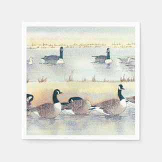 Bird Geese Watercolor Country Rustic Paper Napkins