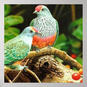Bird green poster