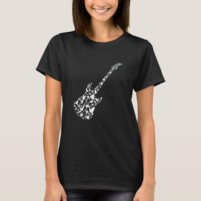 Bird Guitar  Rock Music Fan  Guitarist  Guitar Pla T-Shirt (Front)