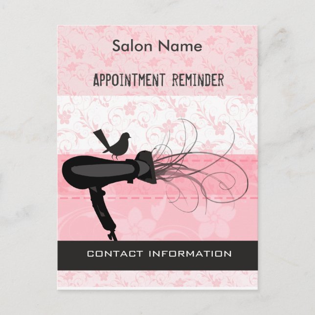 Bird Hair Stylist Beauty Salon Appointment Postcard (Front)