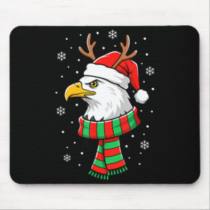 Bird Holiday, Santa Hat, Reindeer Antlers &amp; Fe Mouse Pad