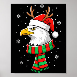 Bird Holiday, Santa Hat, Reindeer Antlers &amp; Fe Poster