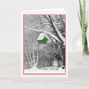 Bird House Christmas Card
