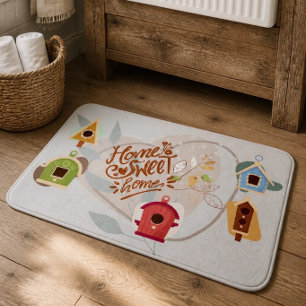 Bird House Home Sweet Home Large Bath Mat