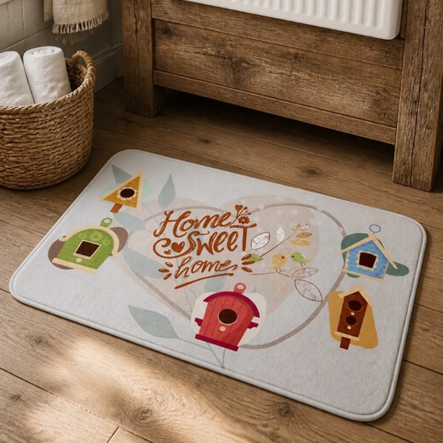 Bird House Home Sweet Home Large Bath Mat (Creator Uploaded)