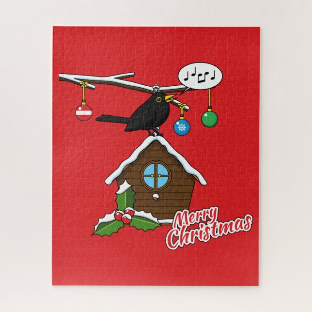 Bird House Merry Christmas Jigsaw Puzzle (Vertical)