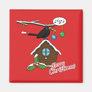 Bird House Merry Christmas Magnet