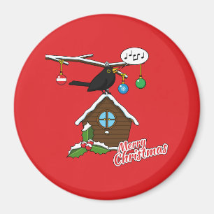 Bird House Merry Christmas Magnet