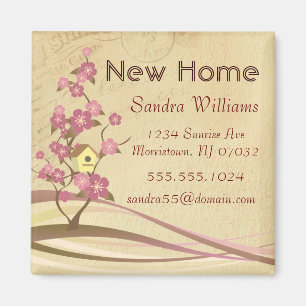 Bird House New Home Announcement Custom Magnet