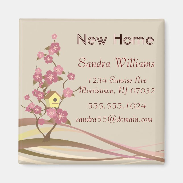 Bird House New Home Announcement Custom Magnet (Front)
