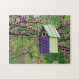 Bird House On A Redbud Tree Jigsaw Puzzle