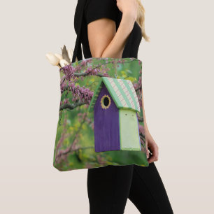 Bird House On A Redbud Tree Tote Bag