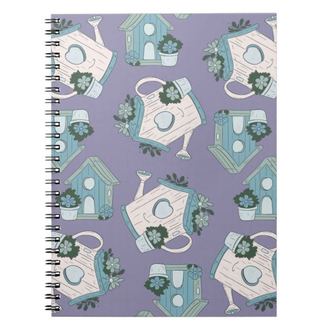 Bird House Purple Design Notebook (Front)