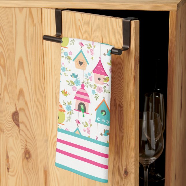 Bird Houses Kitchen Towels (Thirds Fold)