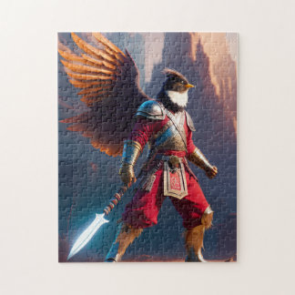 Bird humanoid with warrior gear and sword jigsaw puzzle