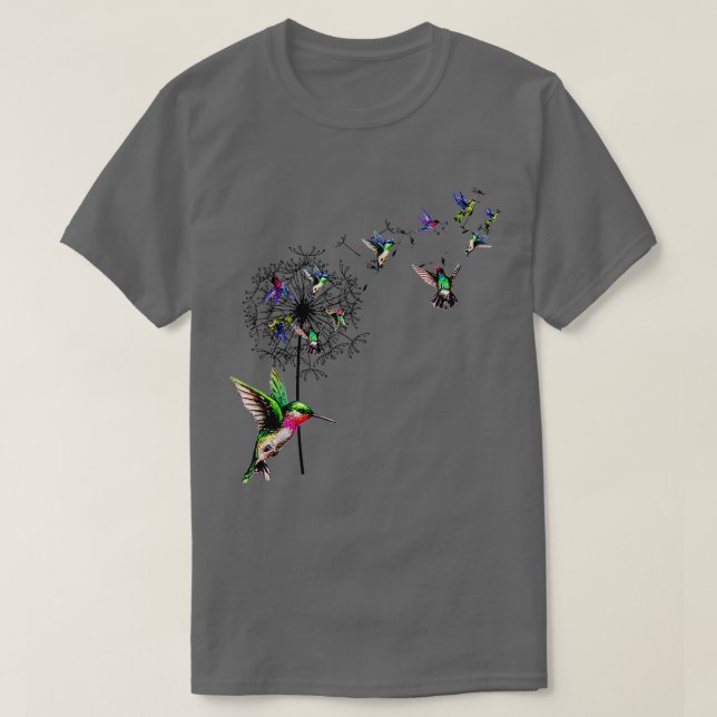 Bird Hummingbird Dandelion FlowersFor Women Men  T-Shirt (Design Front)