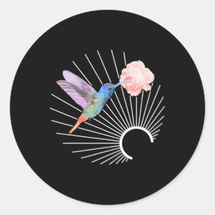 Bird Hummingbird Watercolor Floral Art Hummingbird Classic Round Sticker