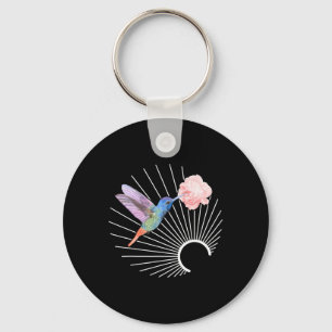Bird Hummingbird Watercolor Floral Art Hummingbird Key Ring