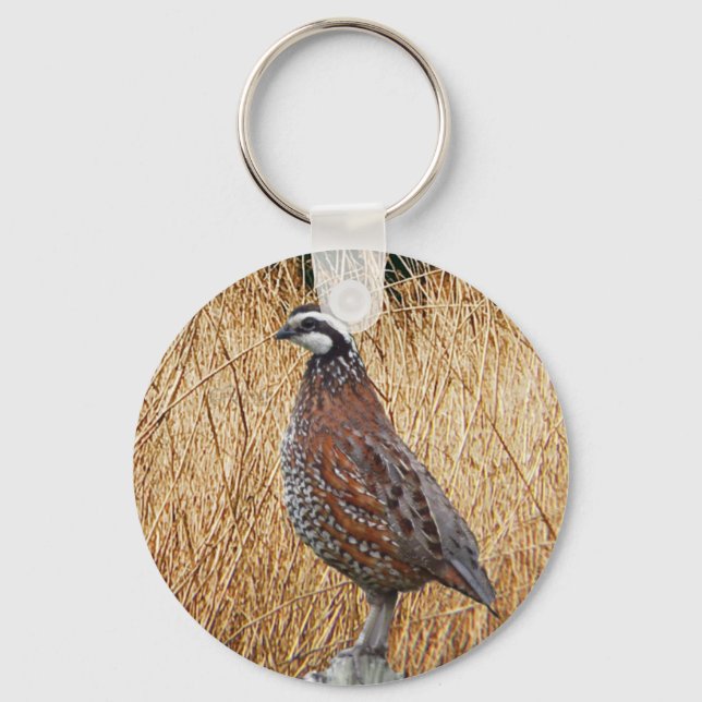 Bird Hunting Gifts, Bobwhite Quail Hunting Key Ring (Front)