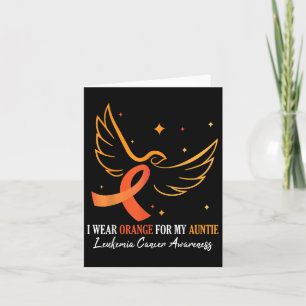 Bird I Wear Orange For My Auntie Leukaemia Cancer Card