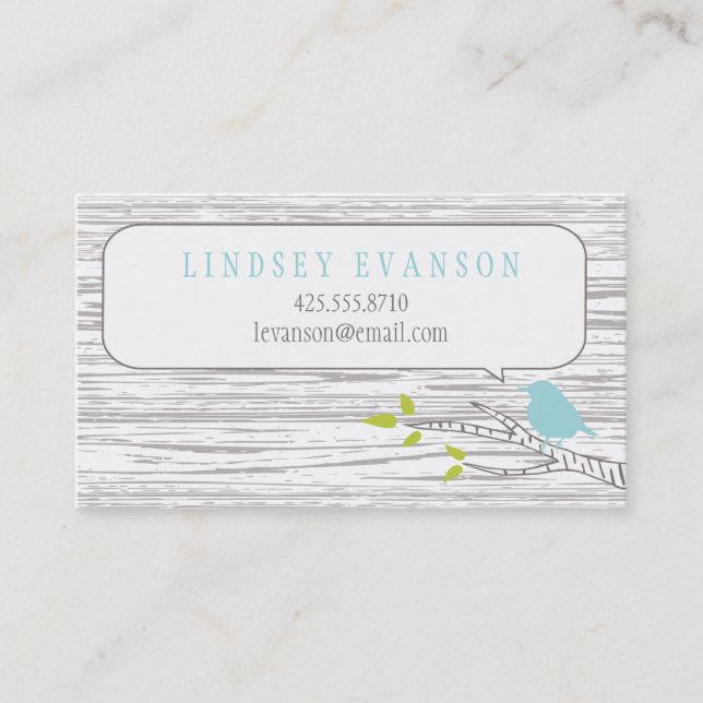 Bird in a Birch Tree Calling Card (Front)