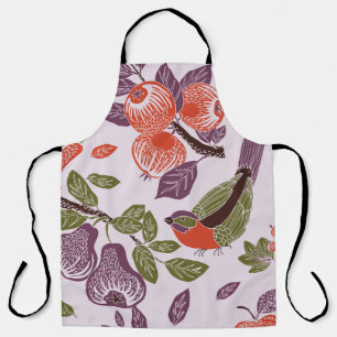 bird in a fruit garden. seamless pattern apron