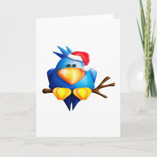 Bird In A Santa Hat Greeting Card