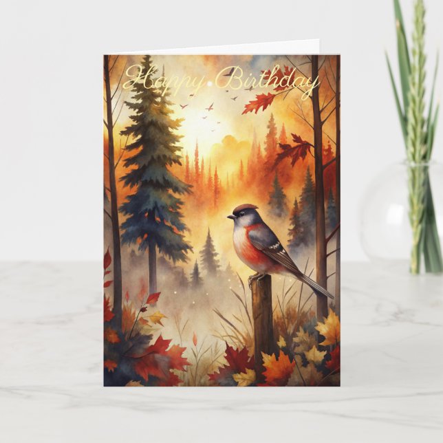 Bird in Autumn Card (Front)