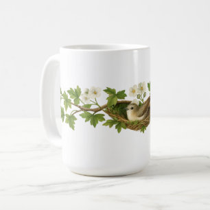 Bird In Bird Nest On Flowering Branches Coffee Mug