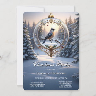 Bird in Christmas Ornament Christmas Party Invitation