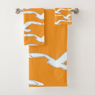Bird In Flight Bath Accessory Orange        Towel Set